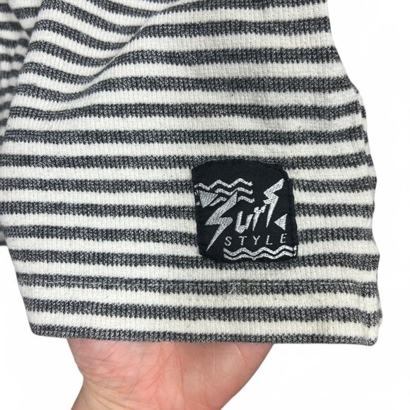 Vintage Surf Style‎ Striped Top Boxy Lace Up Made In USA - Picture 3 of 5